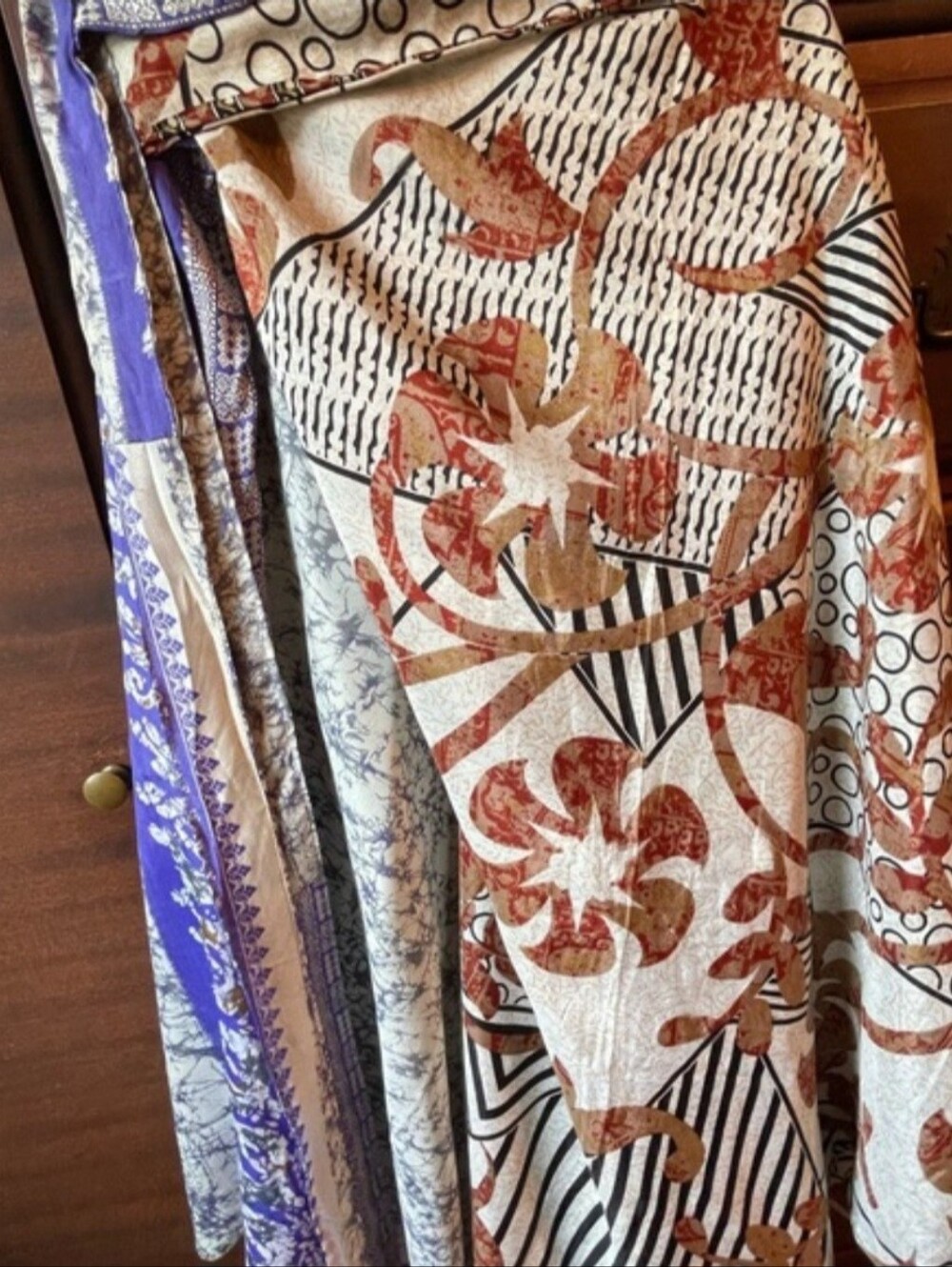 Recycled Sari Wrap Skirt - XL- Ankle length - Picture 3 of 5